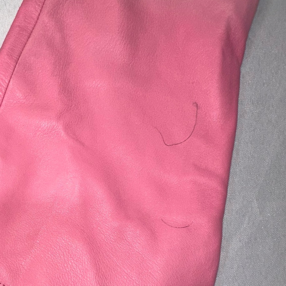 Worth Bubblegum Pink Leather Blazer Jacket Size 14 Butter Soft Quiet Luxury 90s - Picture 10 of 16